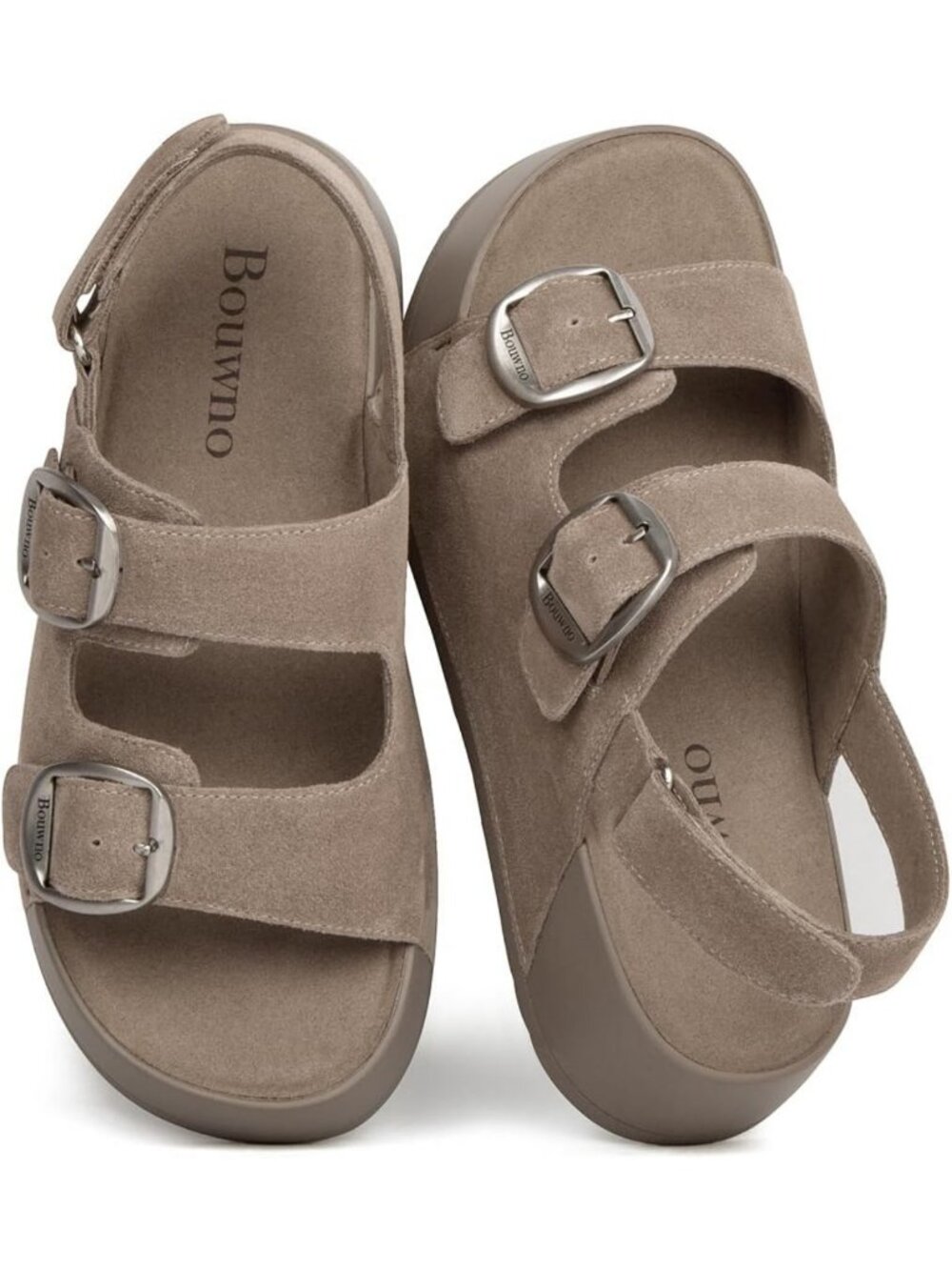 Genuine Leather Platform Sandals for Women - Comfortable Slip-On Beach Slides